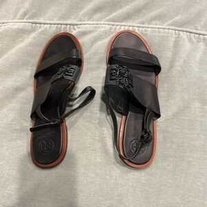 Tori Burch sandals logo. Worn 3 times